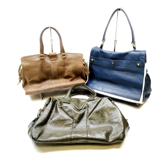 Yves Saint Laurent Hand Bag Shoulder Bag Leather Enamel - Picture 2 of 5